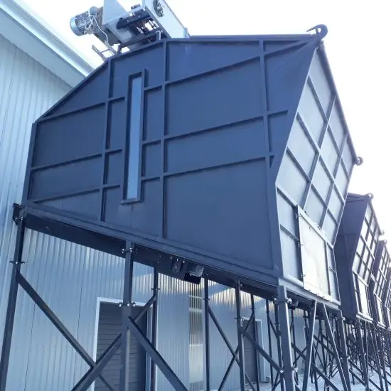 Biomass fuel bunker for storage and feeding, Volume range: 5–200 m³ – Green Energy Systems