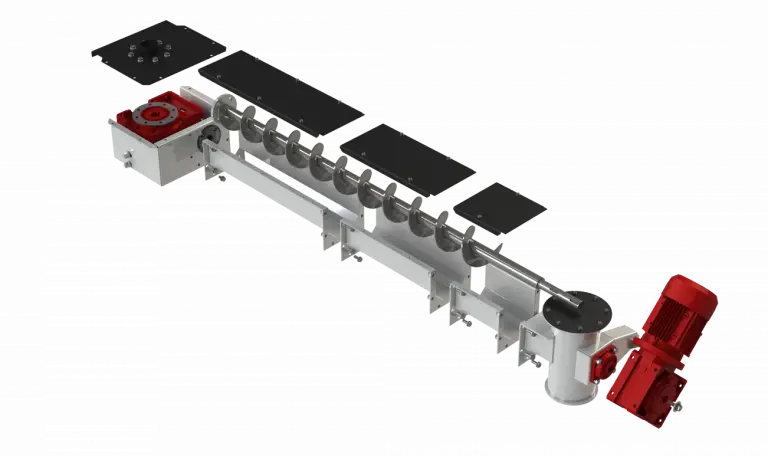 Screw conveyor for biomass and bulk material transport, delivery rate up to 150m³/h – Green Energy Systems