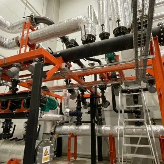 14 MW biomass boiler house with complete pipework and installation – Green Energy Systems