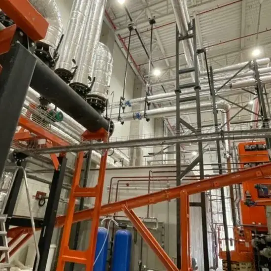 14 MW biomass boiler house with full pipework and heat distribution system – Green Energy Systems