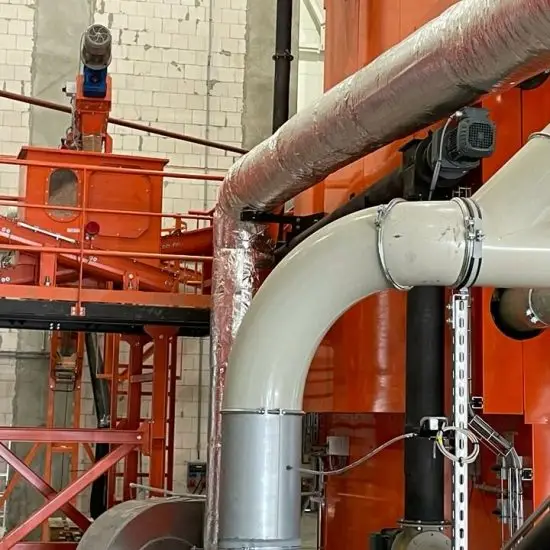 14 MW biomass boiler house with full pipework and heat distribution system – Green Energy Systems